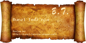 Bunzl Teónia névjegykártya